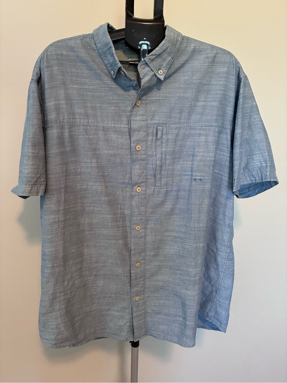 Hobbs Creek Men’s XL Blue Cotton Short Sleeve Vented Fishing Outdoor Shirt